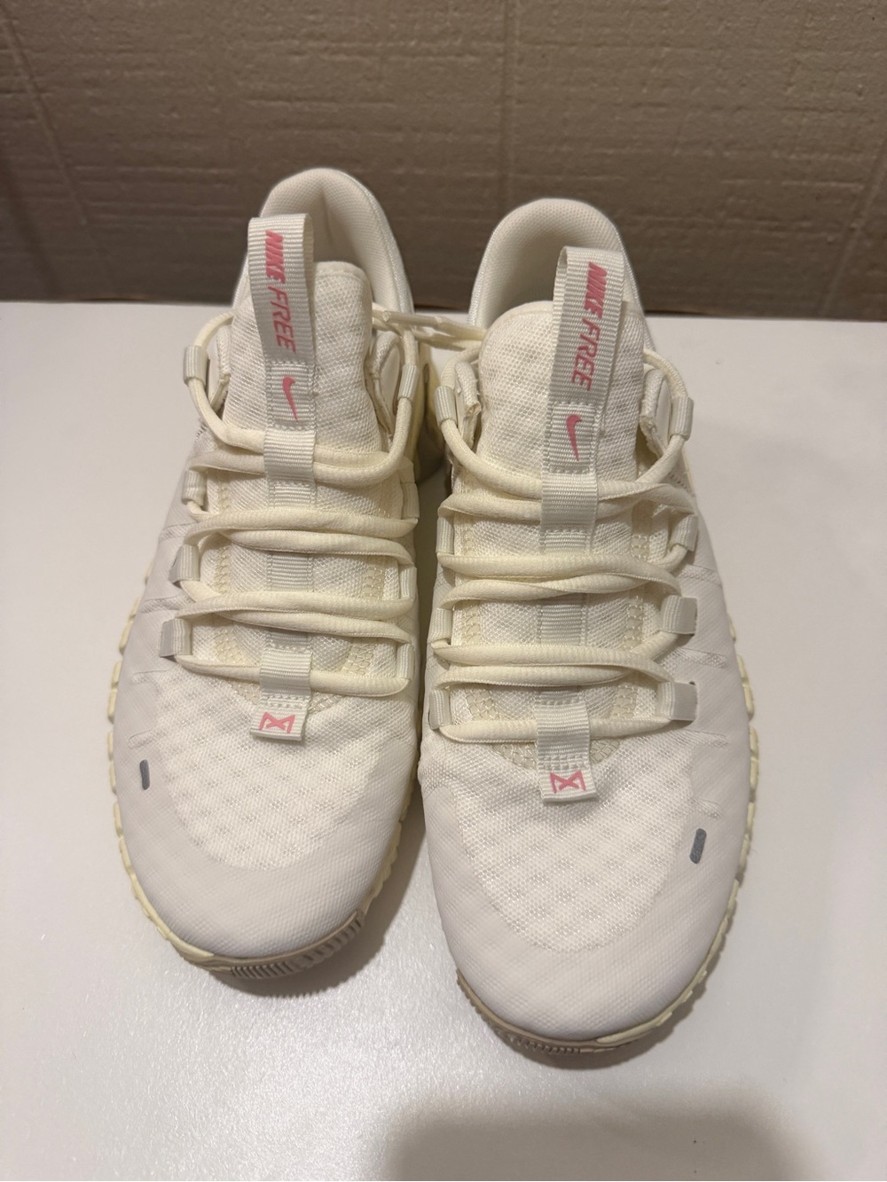Nike Kids Cream Sneakers with Pink Accents